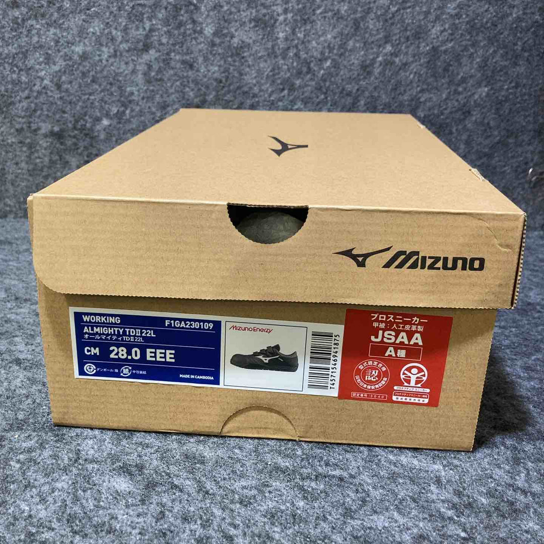 ミズノ 安全靴 オールマイティTD2 22L F1GA2301 09：ブラック×ホワイト 28.0cm【桶川店】