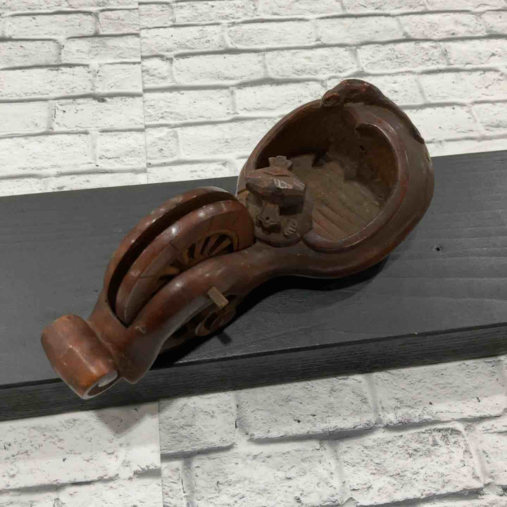 銘:仁 墨壺 墨つぼ 鎚と鼠 全長約260mm 【川口店】