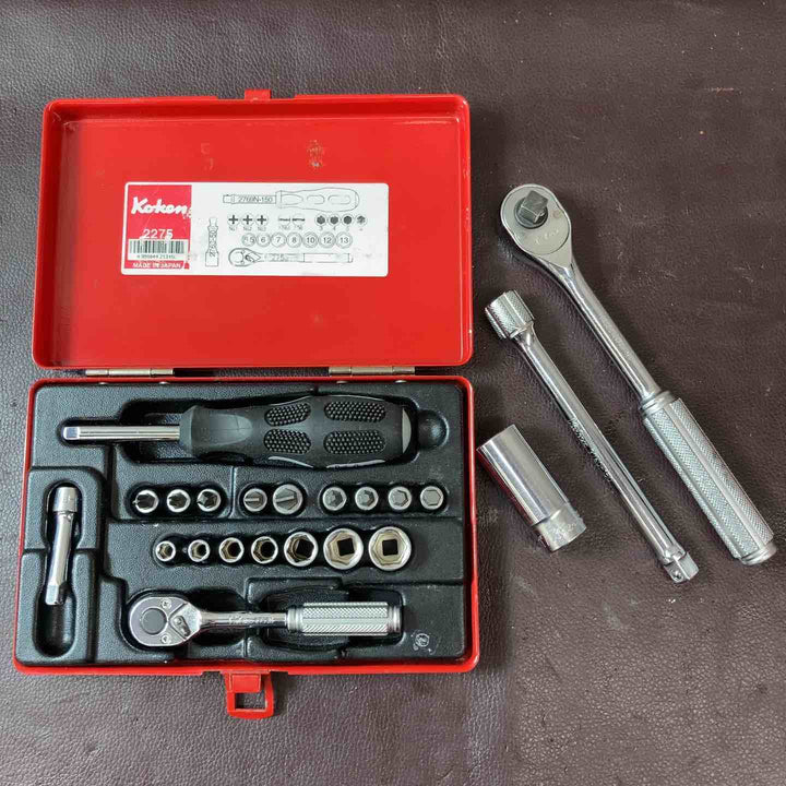 【中古品】 コーケン(ko-ken) ソケットレンチセット 1/4、ラチェットハンドル、エクステンションバー、ディープソケット 【東大和店】