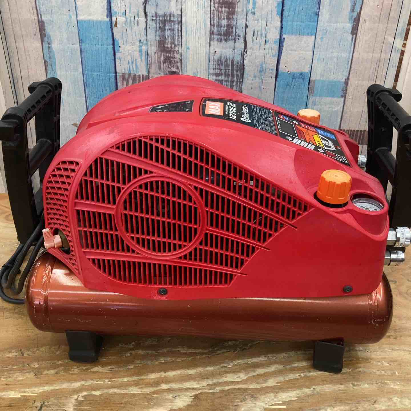 MAX AK-HH1270E2 高圧専用 エアコンプレッサー【市川行徳店】【店頭取引限定】【中古】管理番号：ITNE7OPSXTWC MAX AK-HH1270E2 スーパーエアコンプレッサ 社外高圧ホース付き ウエダ