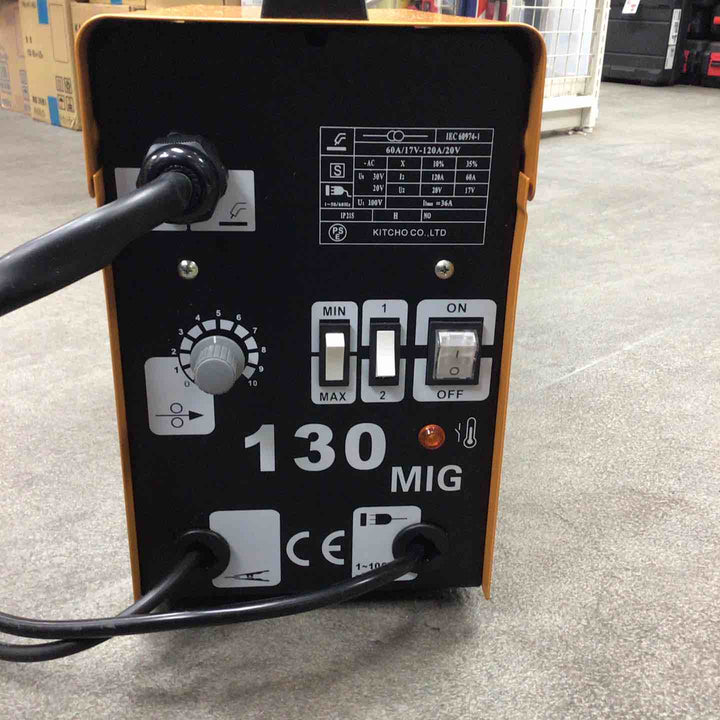 KITCHO 100Vノンガス半自動溶接機 モデル：MIG130 IEC60974-1 【川崎店】