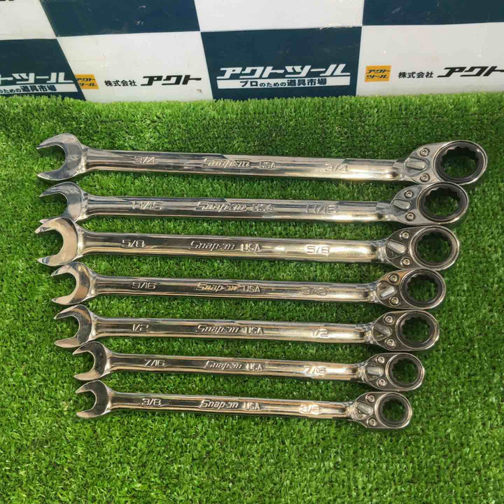 スナップオン(Snap-on) ラチェットコンビネーションレンチ 7本セット SOXRR12A 14A 16A 18A 20A 22A 24A【草加店】