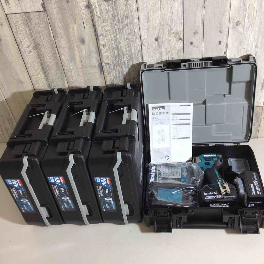 【未使用品】マキタ(makita) コードレスインパクトドライバー TD173DRGX ブルー 青 4台セット【戸田店】