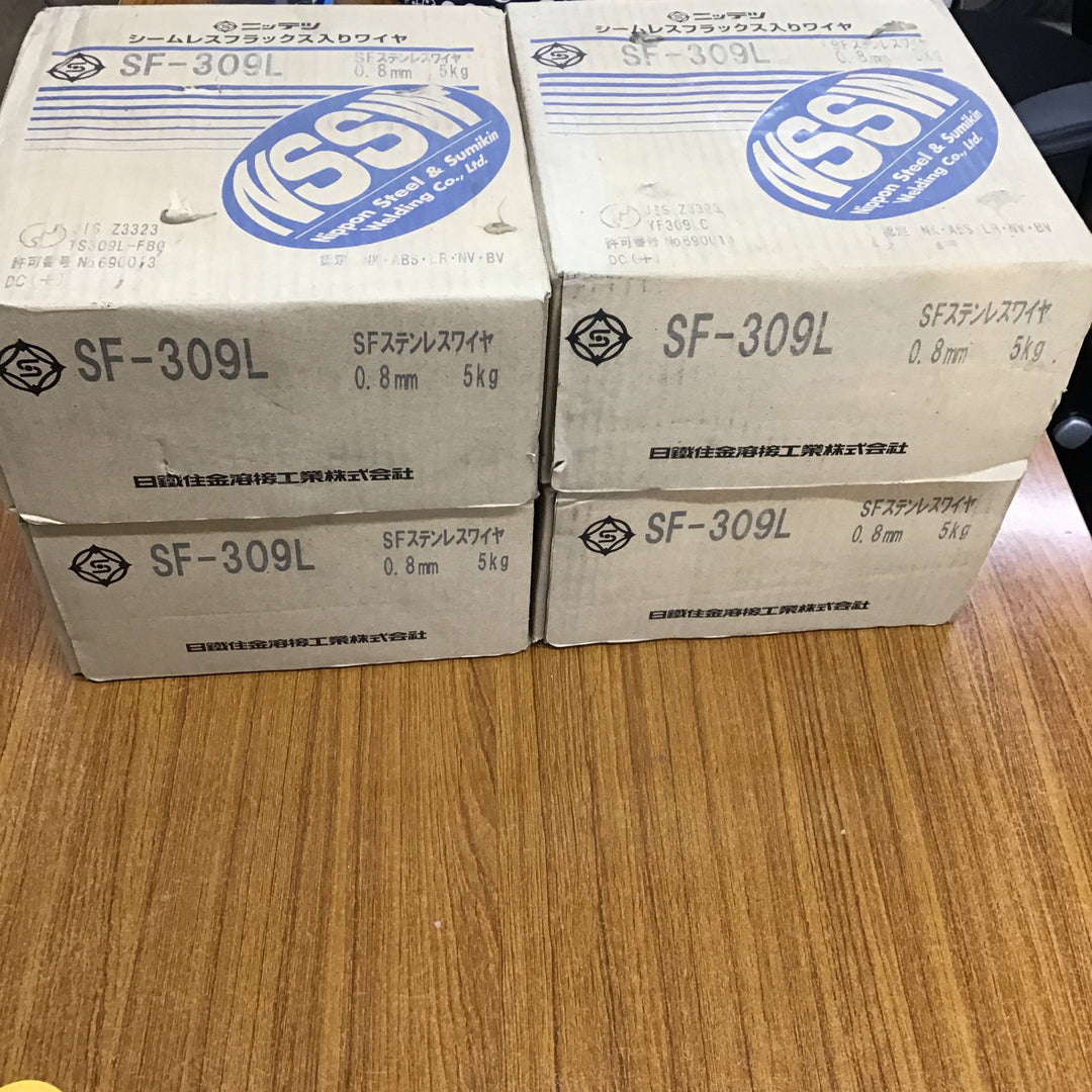 日鉄溶接工業　フラックス入りステンレス溶接ワイヤ　SF-309L　Φ0.8mm　5㎏　4箱セット【桶川店】