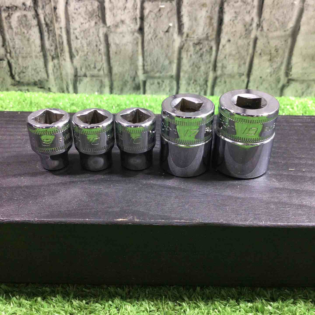スナップオン(Snap-on) 3/8シャローソケット 5点セット FMシリーズ 10mmが2点あります 【川口店】