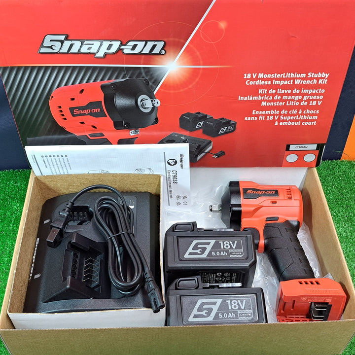 ★スナップオン(Snap-on) 3/8 インパクトレンチ 18V 電池×2+充電器セット CT9038J2【岩槻店】