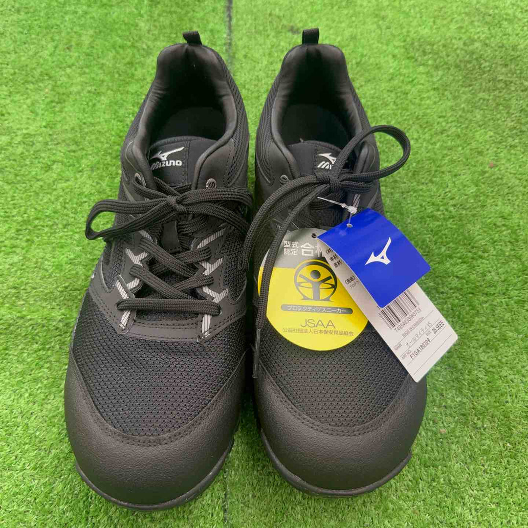 【未使用・サイズ26.5cm】 ミズノ 安全靴 オールマイティ VS 軽量 紐 メッシュ F1GA180309 ブラック/シルバー 26.5cm 【桶川店】