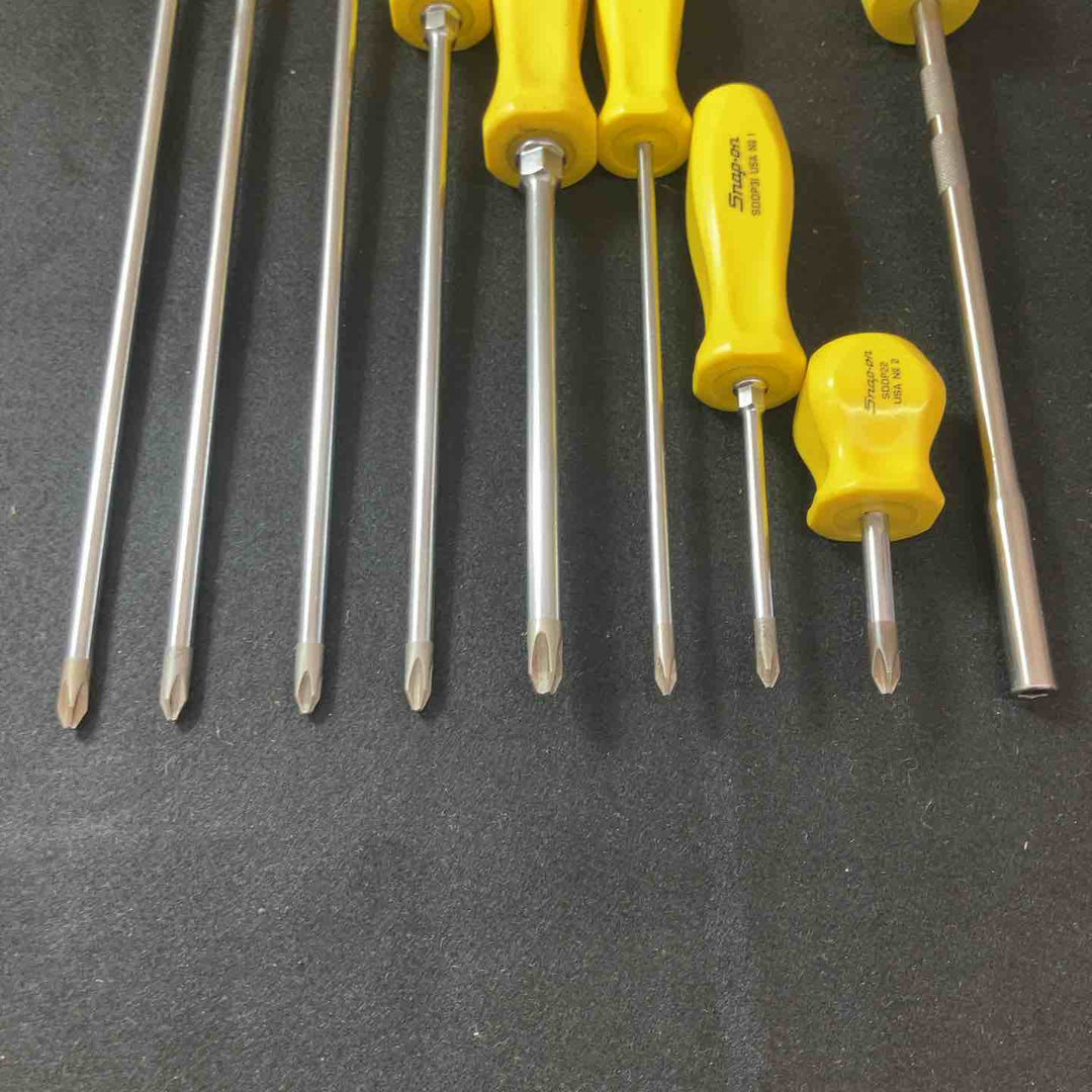 【中古品】 スナップオン(Snap-on) SDDP22 SSDMR8A プラスドライバー イエローグリップ 9本 【東大和店】