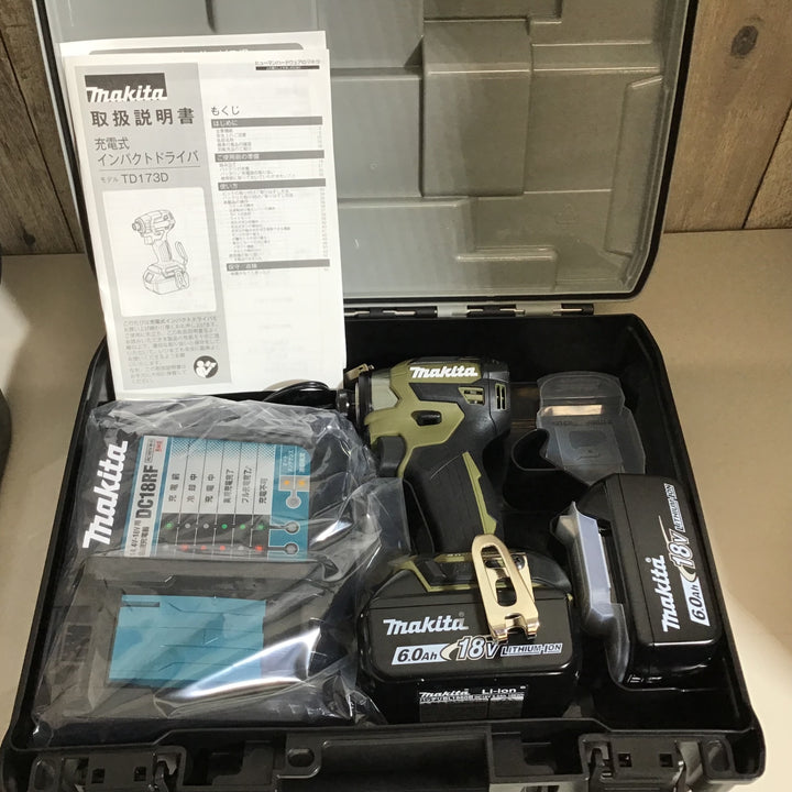 【未使用品】★makita マキタ 18V 充電式インパクトドライバ TD173フルセット 3台セット 青 黒 オリーブ ★送料無料★【戸田店】