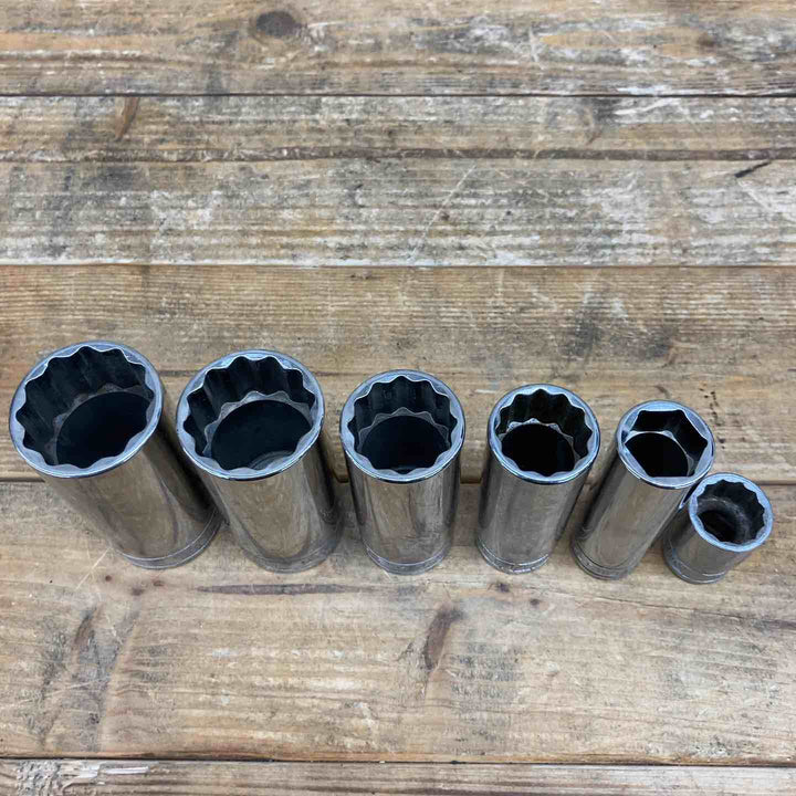 【中古品】 スナップオン(Snap-on) インチ ソケットまとめ S381、S361、S301、S261、TS221、SW221 6個セット 3/8 ディープ ショート 【東大和店】