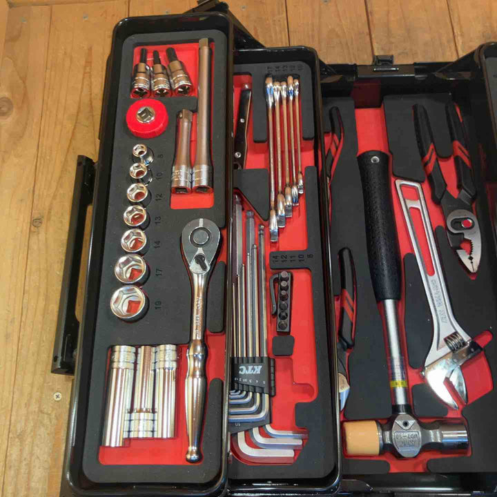 京都機械工具(KTC)9.5sq.工具セット 【レッド】 (両開きメタルケース)[56点]SK35622WZR《2022SK品》【所沢店】