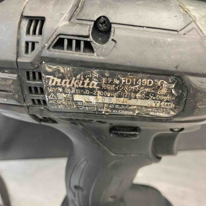 【中古品】 マキタ(makita) コードレスインパクトドライバー TD149DZB バッテリー1個付属 【東大和店】