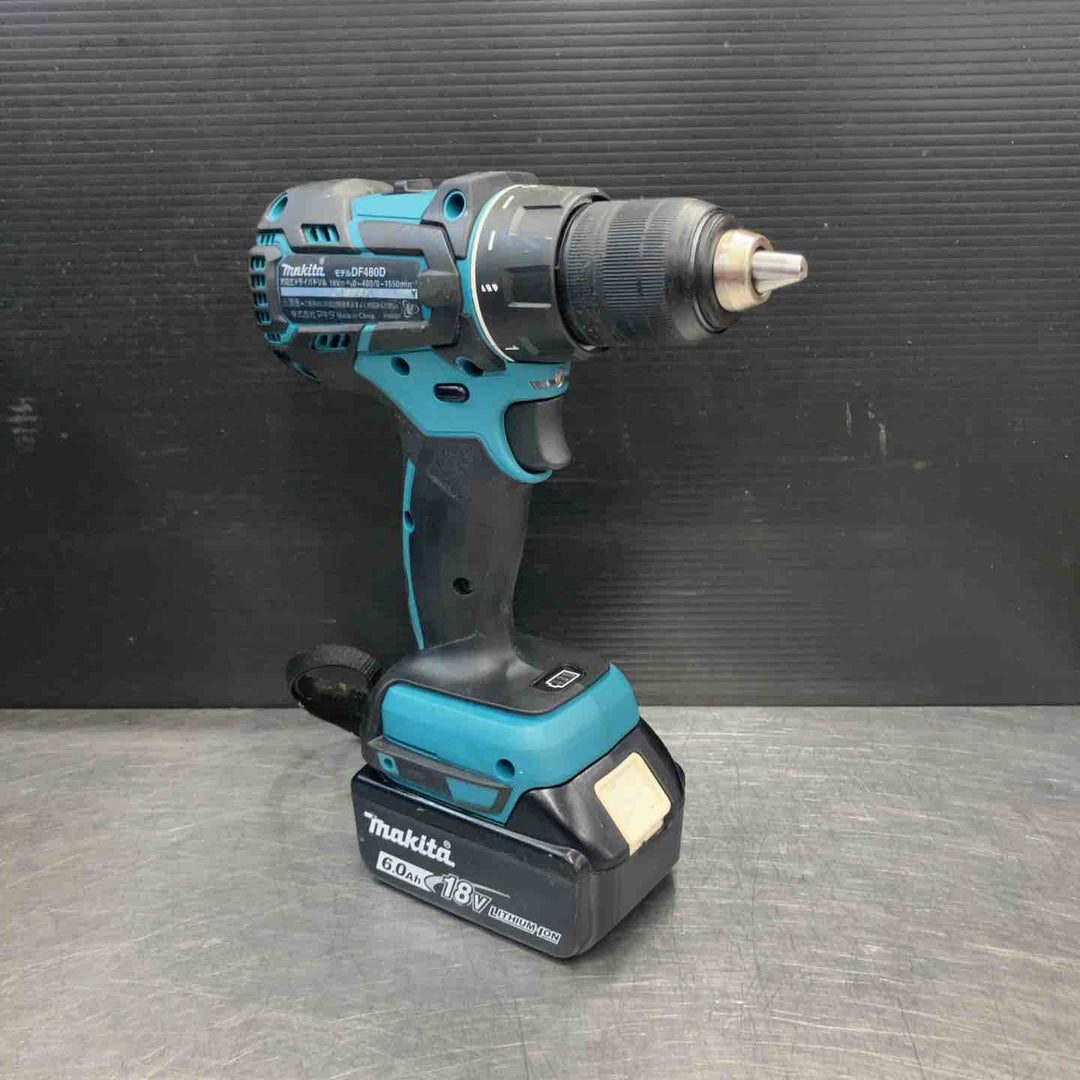【中古品】 マキタ(makita) 18V コードレスドリルドライバー DF480DZ バッテリー1個付属 【東大和店】