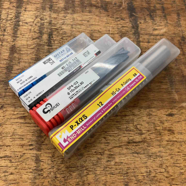 【未使用品】 S＆K、SHUEI、三菱マテリアル エンドミル 4本セット【八潮店】