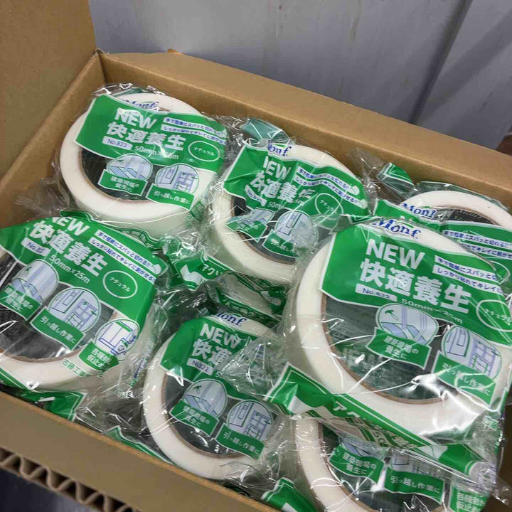 【2箱セット(計60巻)】Monf NEW 快適養生 No.822 ナチュラル 50mm×25m 30個入り【藤沢店】
