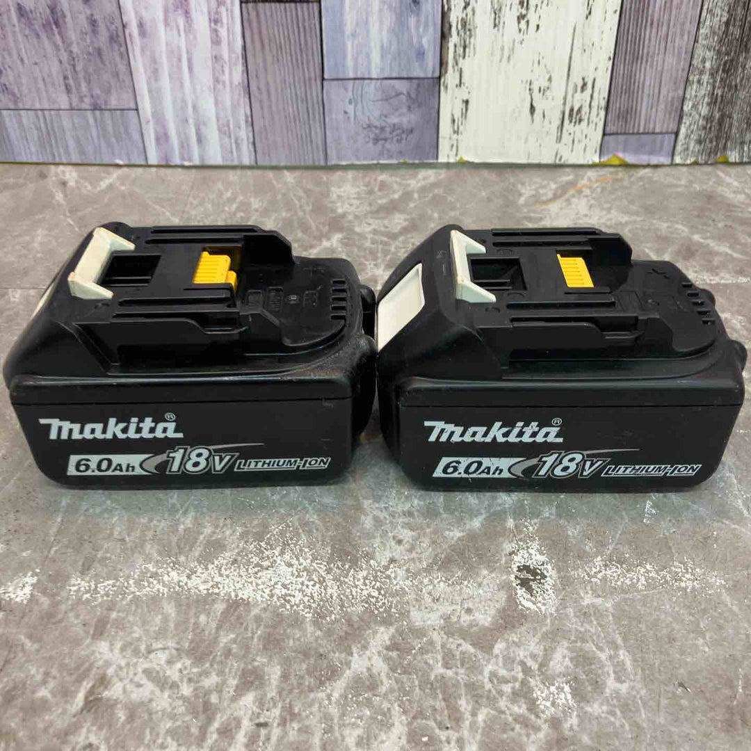 【中古品】マキタ 純正 18V 6.0Ah バッテリー BL1860B×2個 (充電20回/22回) + 急速充電器 DC18RF 計3点セット まとめ makita【八潮店】