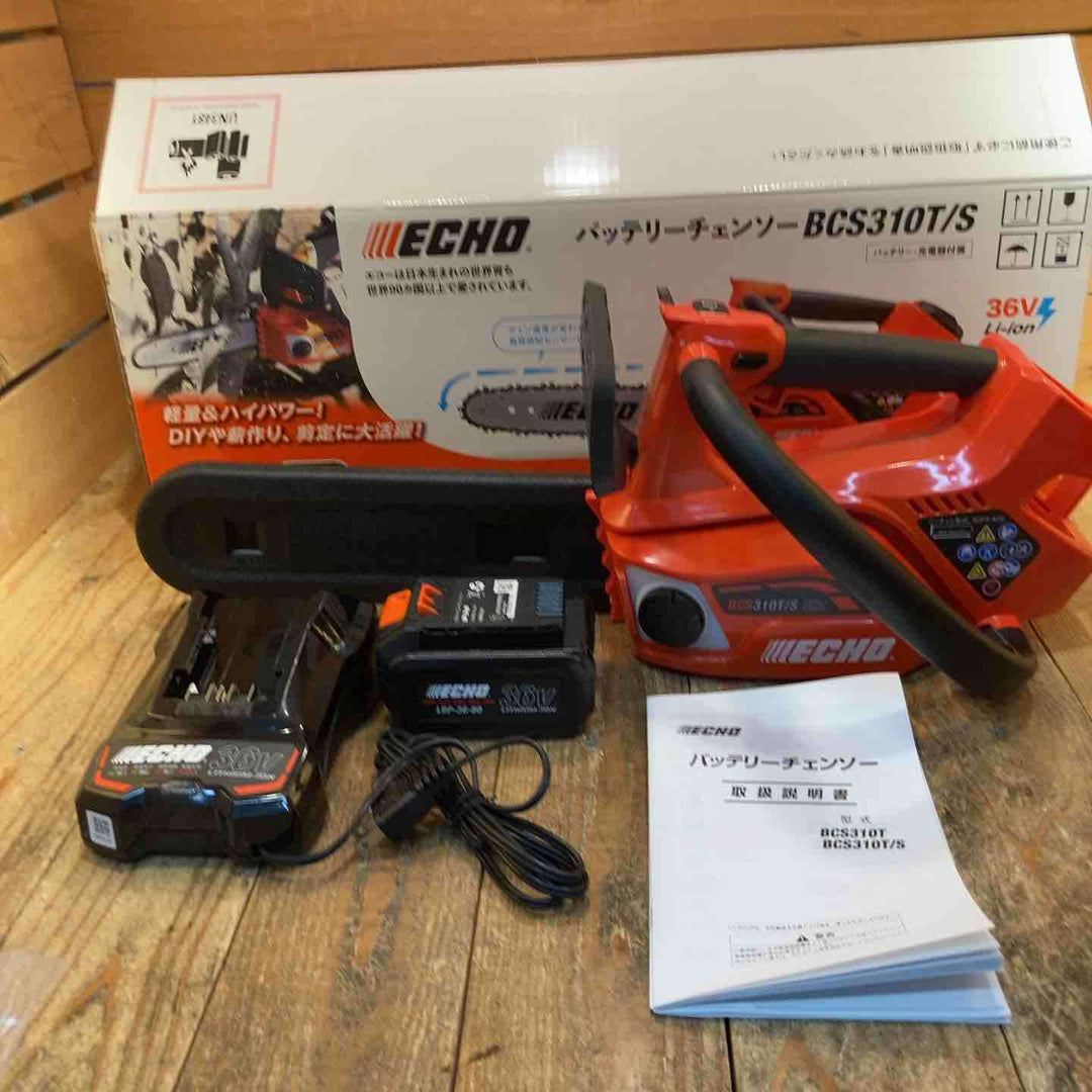 【未使用品】エコー(ECHO) やまびこ 充電式チェンソー 36V BCS310T/S バッテリ・充電器付き【所沢店】