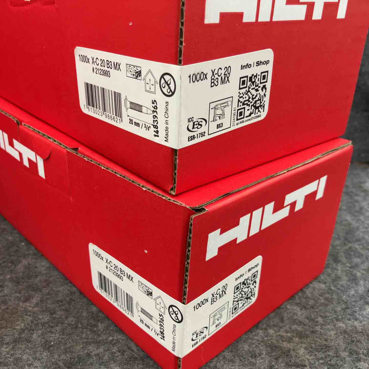ヒルティ(HILTI) コンクリート釘 X-C 20 B3 MX 直結 20mm 2箱(1000本*2)【鴻巣店】