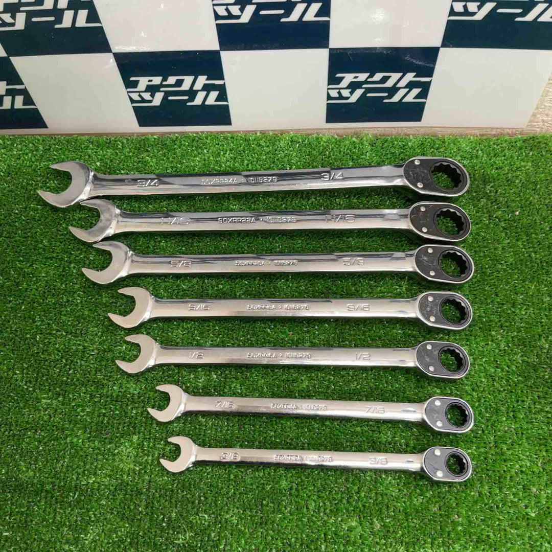 スナップオン(Snap-on) ラチェットコンビネーションレンチセット 7点 レンチSOXRR24A/22/20/18/16/14/12【草加店】