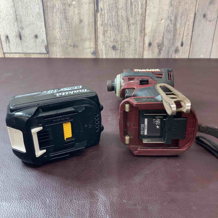 【中古品】マキタ(makita) コードレスインパクトドライバー TD172DZAR 18V バッテリー1個付属【東大和店】