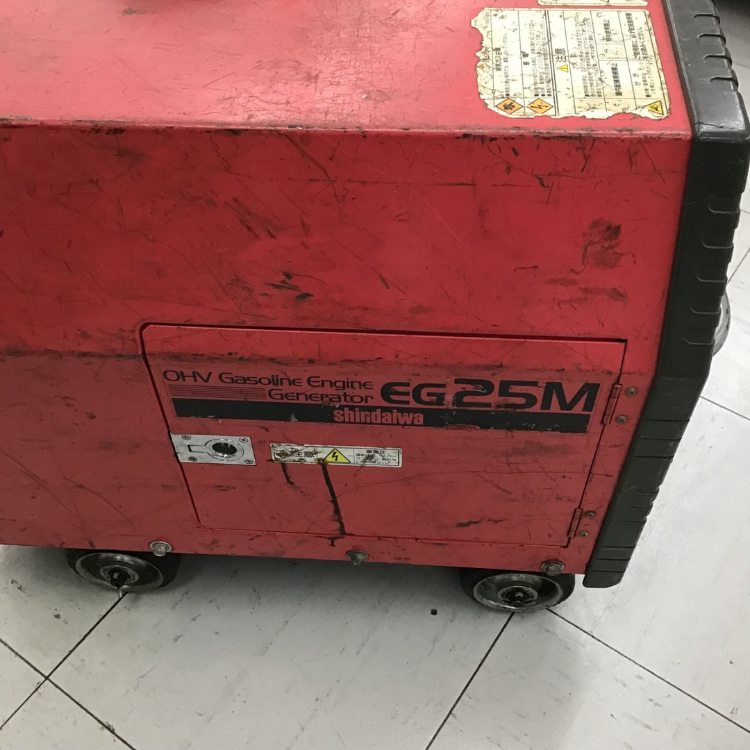 【現状品/店頭受取り限定】◇新ダイワ(Shindaiwa) 防音型ガソリン発電機 EG25M-A 50Hz (EG25M) タンク内の燃費フィルターが欠品してます。【鴻巣店】