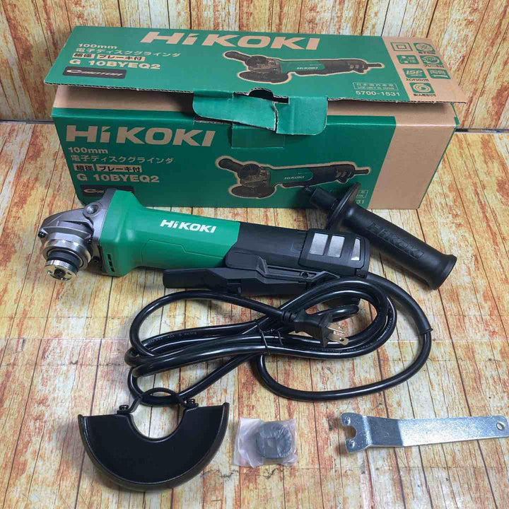 HiKOKI(ハイコーキ) ブレーキ付き電子ディスクグラインダ パドルスイッチ キックバック軽減システム・再起動防止機構搭載 トイシ径100ｍｍ 100V仕様 G10BYEQ2 100V【川崎店】