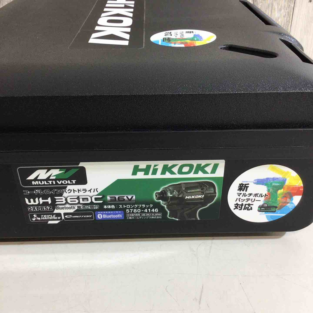 【未使用品】★純正バッテリー2個&充電器付き フルセット★ハイコーキ(HIKOKI ※旧:日立工機) コードレスインパクトドライバー WH36DC(2XPSZ)(B) ストロングブラック 黒【戸田店】