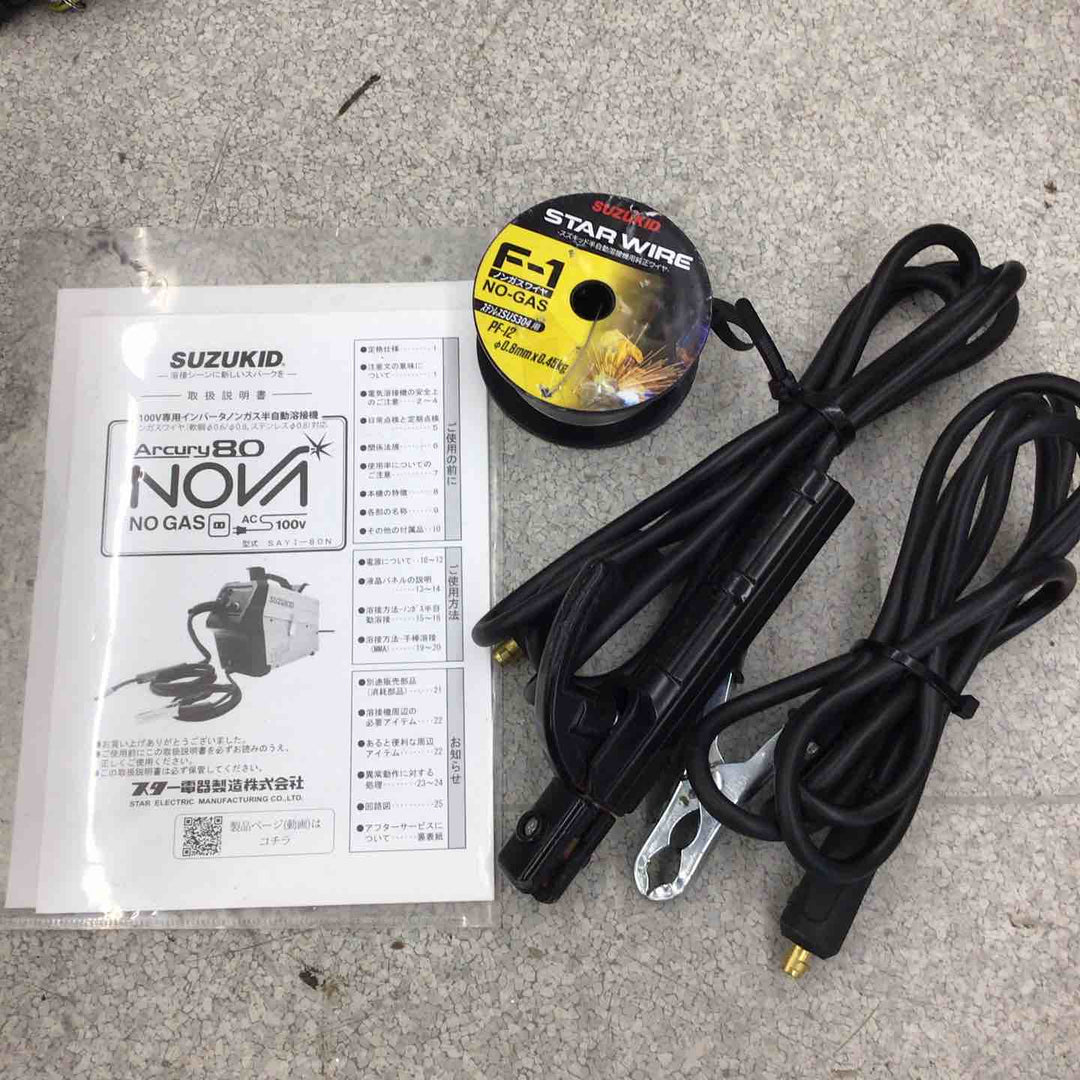 【中古品】◇SUZUKID スズキッド 100V インバータノンガス 半自動溶接機 SAYI-80N 中古ワイヤ付【八潮店】
