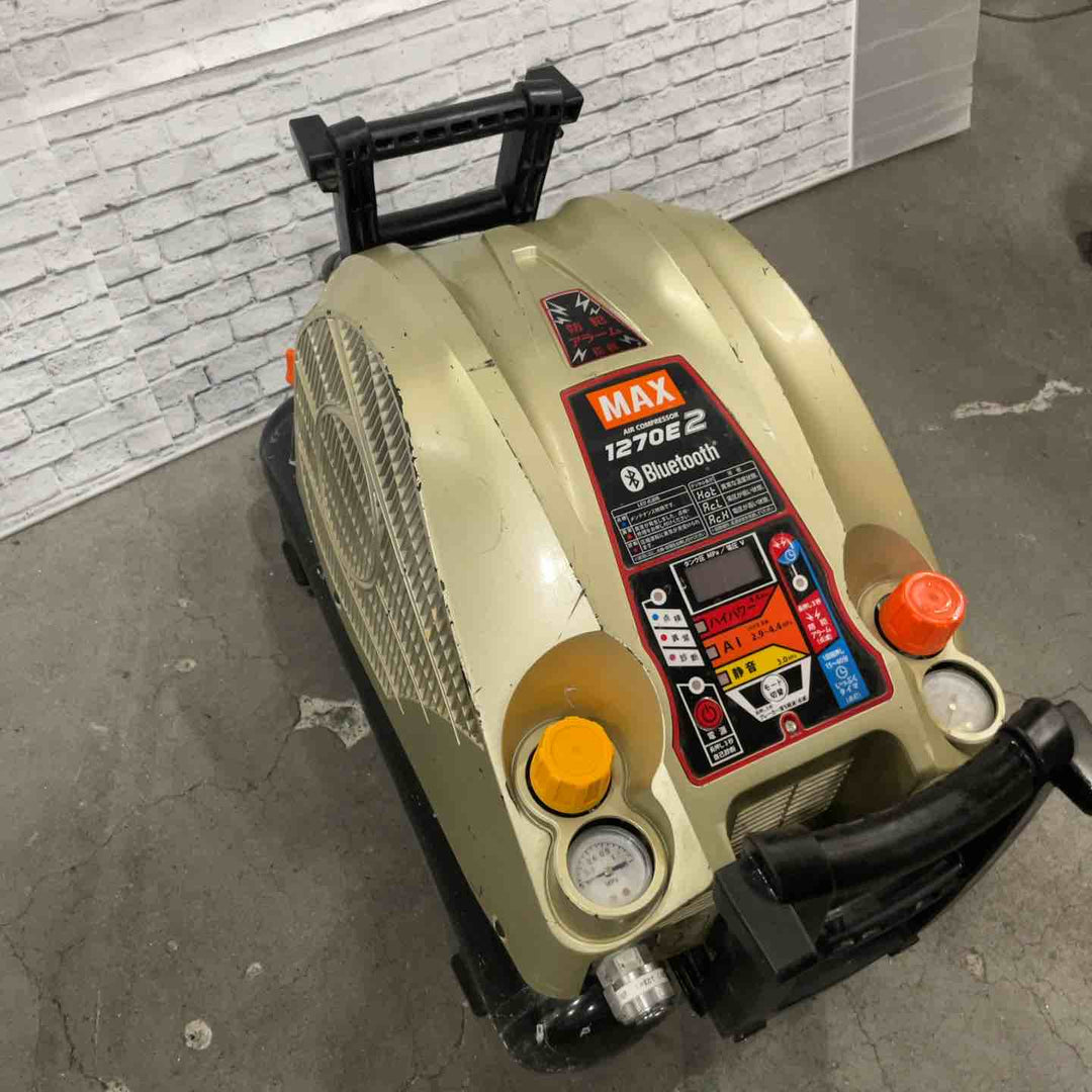 【ジャンク品】マックス(MAX) エアコンプレッサー AK-HL1270E2_ゴールド 保証なし ジャンク品 圧縮不良 通電確認済み【川口店】