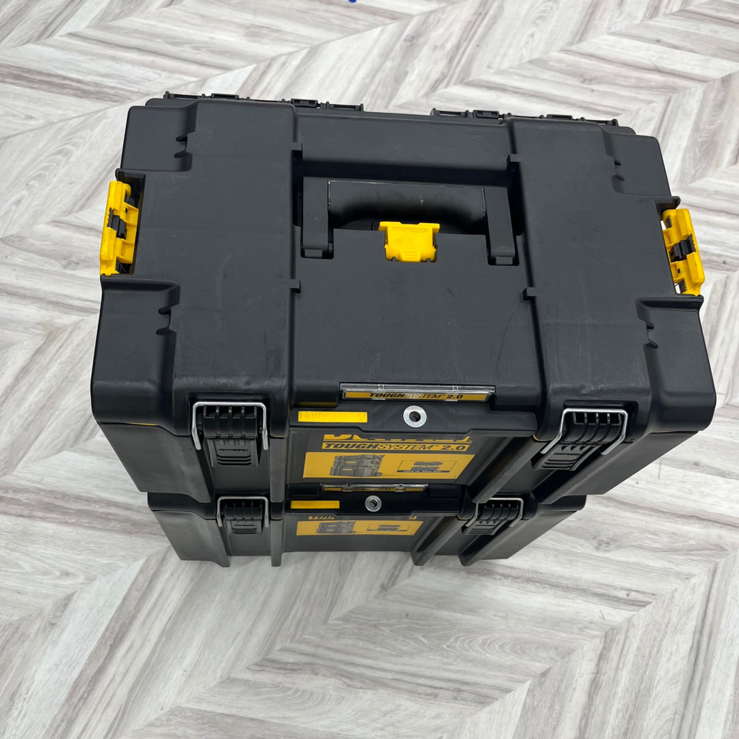 デウォルト(DeWALT) タフシステム2.0 システム収納BOX  工具箱 収納ケース ツールボックス  積み重ね収納 DWST83342-1、DWST83294-1　2段 【越谷店】