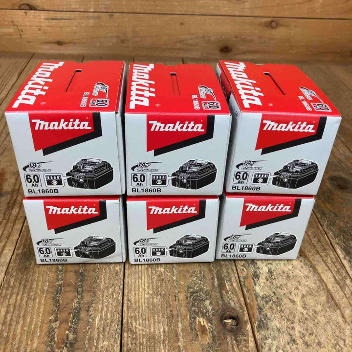 【未使用品】純正品 マキタ(makita) リチウムイオンバッテリー 18V/6.0Ah BL1860B 6個セット まとめ売り【所沢店】