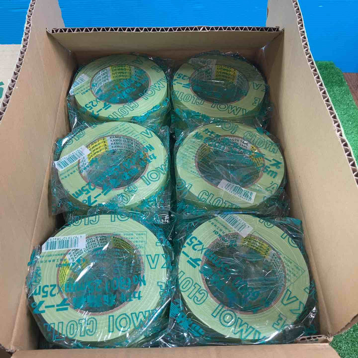 カモ井 KAMOI 養生用布粘着テープ No.6800(ミドリ) 25mm×25m 120巻(60巻入り 2箱セット)【岩槻店】