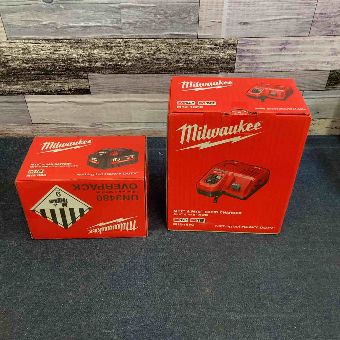 ミルウォーキー Milwaukee バッテリー M18HB8 充電器 M12-18FC セット【八潮店】