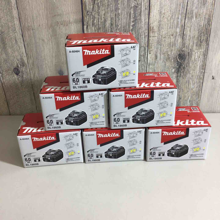 【未使用品】★純正品★マキタ(makita) リチウムイオンバッテリー 18V/6.0Ah BL1860B 6個セット【戸田店】