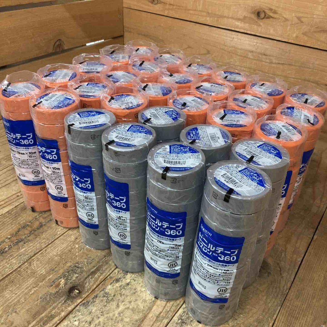 セキスイ(SEKISUI) 積水 エスロンテープ No.360 V360R01 塩化ビニル (0.2mmx19mmx10ｍ・オレンジ)230個+グレー70個 計300個【所沢店】