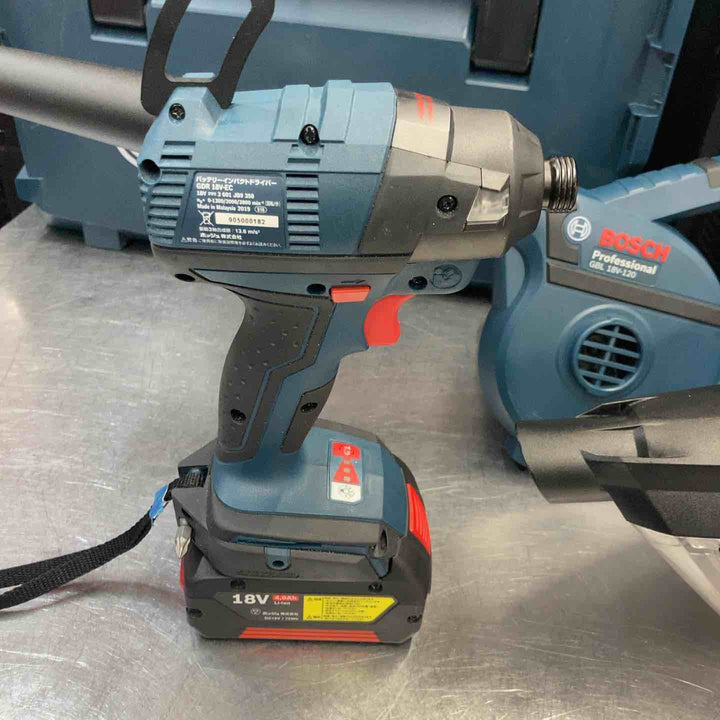 【中古美品】 ボッシュ(BOSCH) 4点まとめ売り コードレスインパクトドライバ クリーナー ブロワー ツールボックス GDR18V-EC・GBL18V-120・GAS18W-1・TOOLBOX 18V 【東大和店】