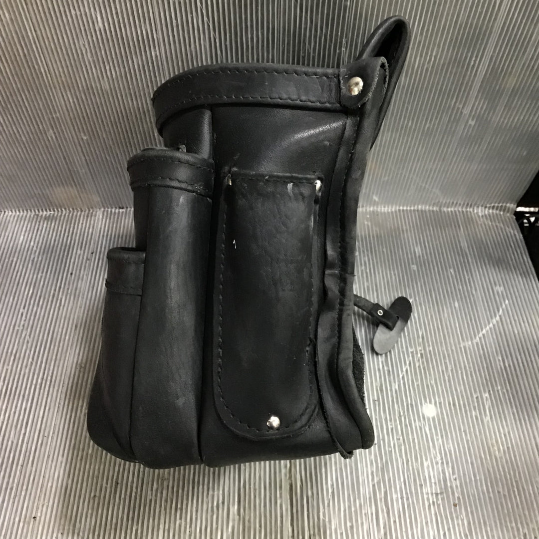 ニックス(KNICKS) 総グローブ皮仕上腰袋フチ/総グローブ革テープ巻(ブラック) KB-301DDSP【中古品】