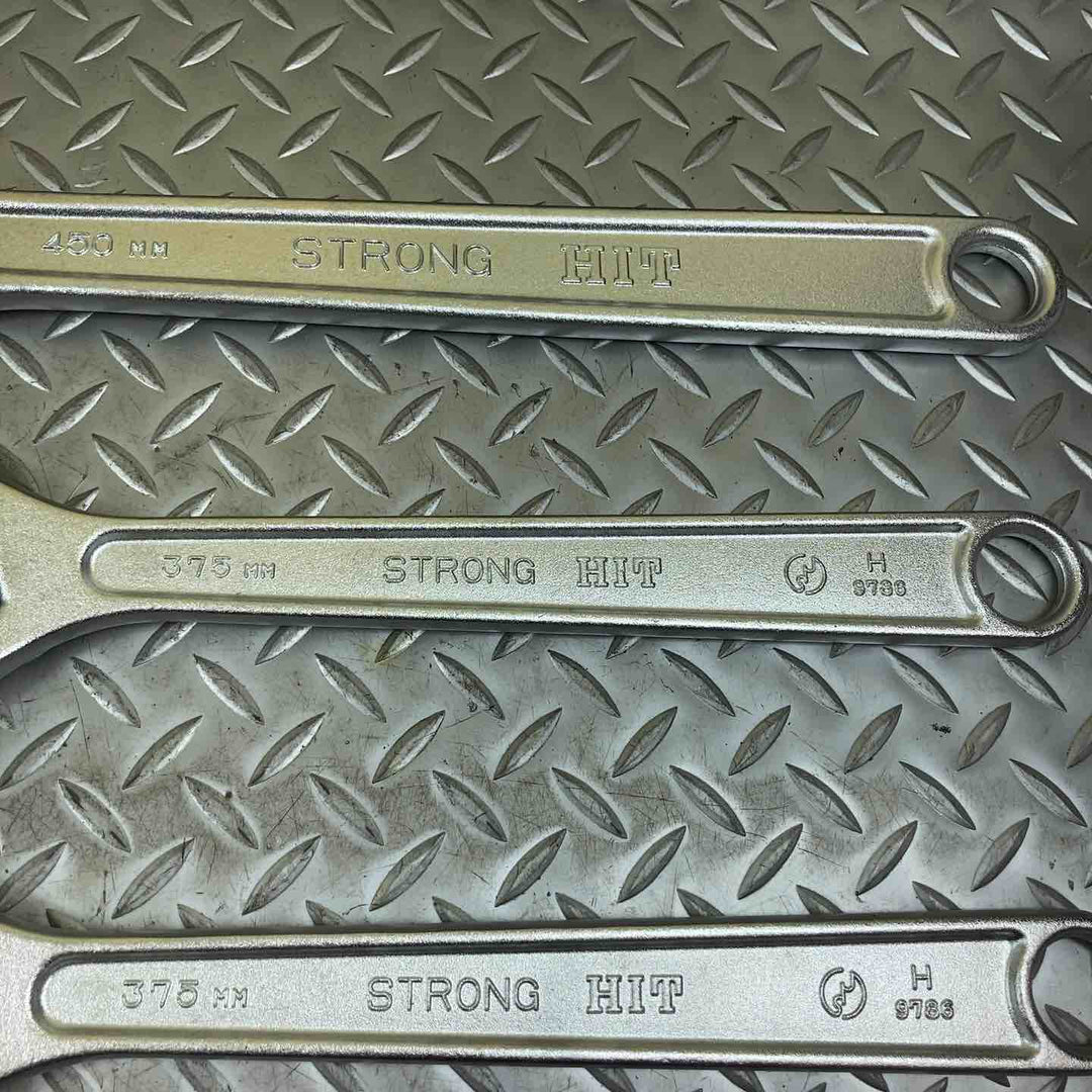 HIT モンキーレンチ 450mm、375mm×2本＆パイプレンチ 450mm×2本　計5本セット