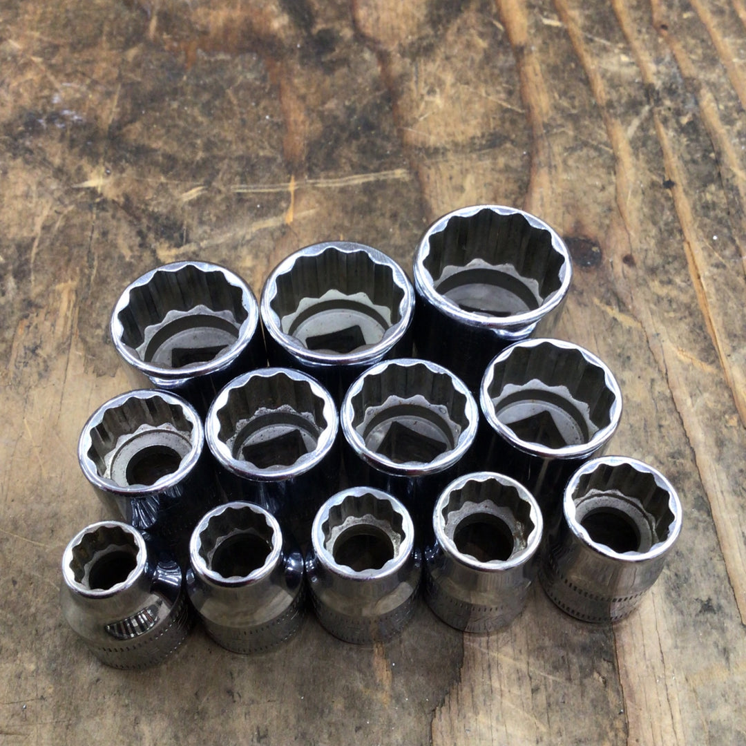 【中古品】スナップオン/Snap-on 3/8"シャローソケット 12角 FM8~FM19 12pcs【柏店】