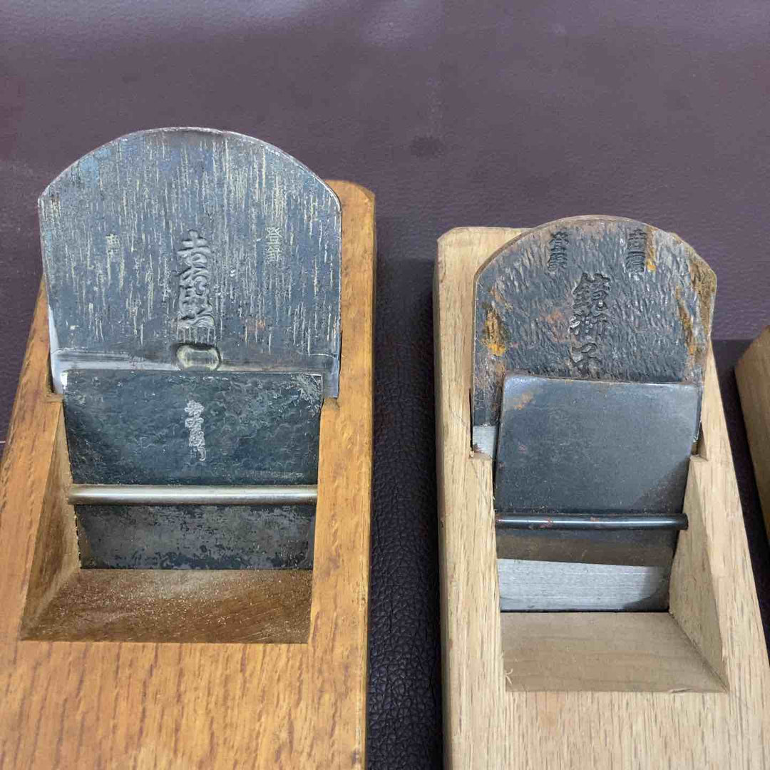 【中古品】 鉋 鏡獅子・吉？角利 鉋3個セット 鉋 かんな カンナ 和工具 大工道具 鑿 のみ 鋸 のこ 【東大和店】