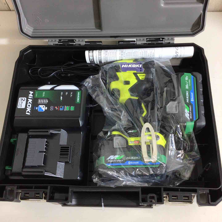 【未使用品】★純正バッテリー2個&充電器付き フルセット★ハイコーキ(HIKOKI ※旧:日立工機) コードレスインパクトドライバ スパイダーイエロー WH36DD(2XHYSZ) 黄色【戸田店】