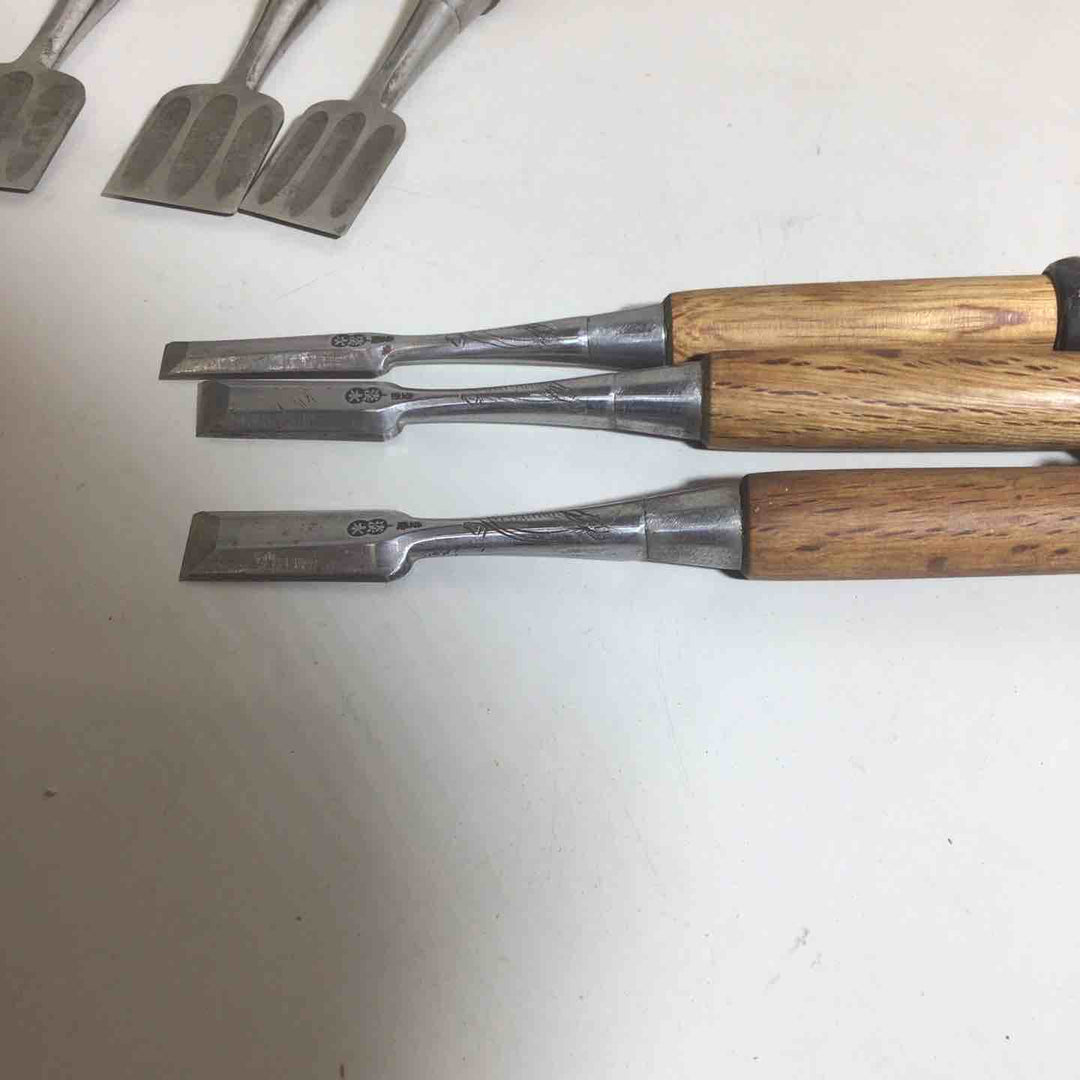 追入鑿 組鑿 淡水 紫檀柄 三つ裏 追入組鑿 10本 のみ ノミ ※1本違います【戸田店】