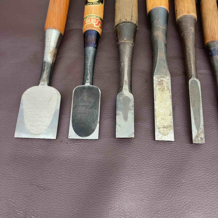 【超お得】 【まとめ売り】 【中古品】 鑿 11本セット 勝國3本・吉次・幸四郎・守光・忠助・海弘・久五郎・利信・菊貞 のみ 鉋 鋸 和工具 大工 骨董品 DIY 【東大和店】