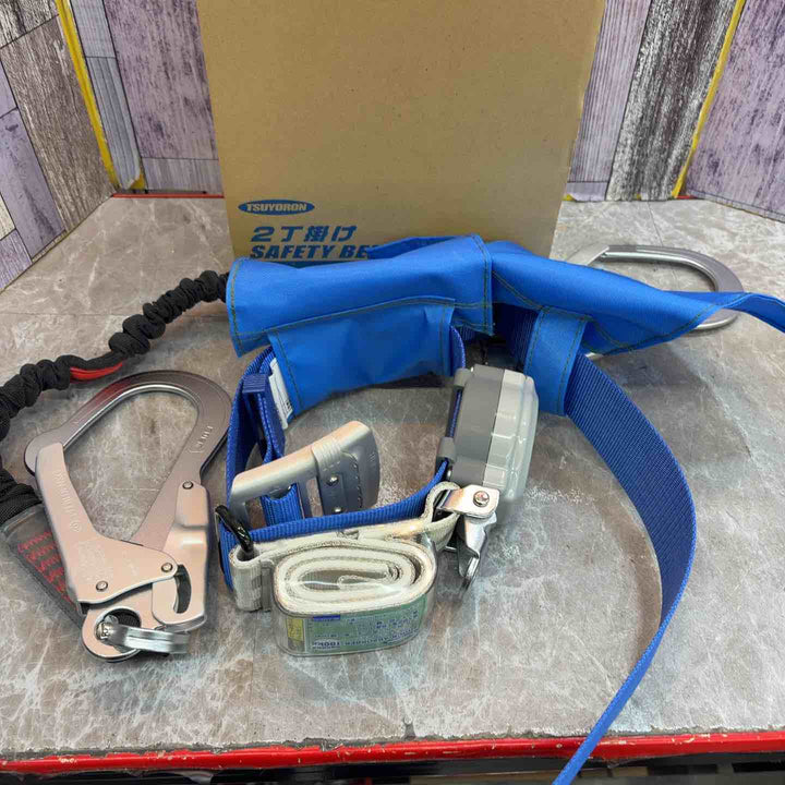 ◇ミドリ安全 胴ベルト型ランヤード 伸縮式補助ロープ付 MSIZE_NAME ブルー MFD-500L-10L-BL-M【八潮店】