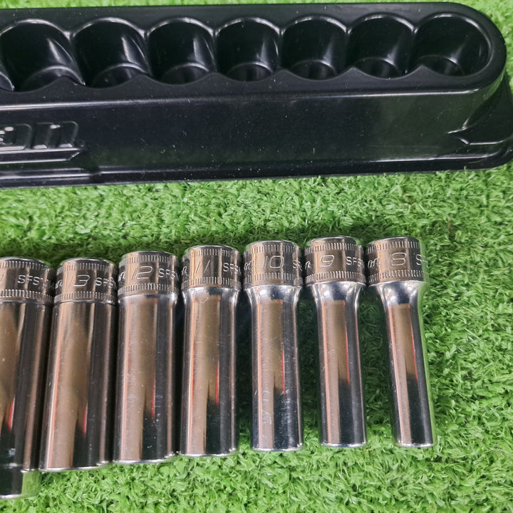 【美品】★スナップオン(Snap-on) 3/8"ディープソケットセット 212SFSMY 8mm-19mm 12pc【岩槻店】