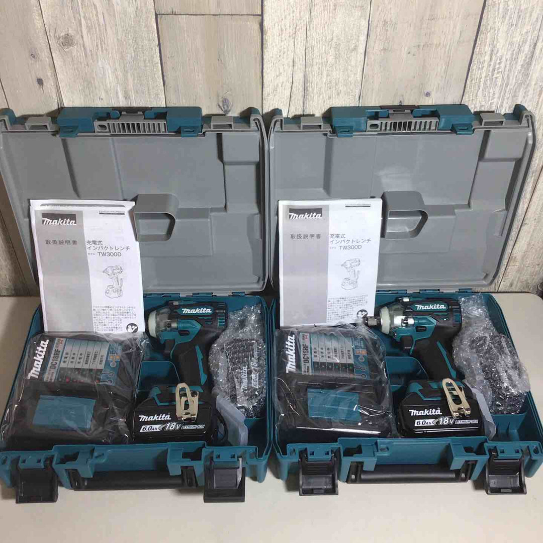 【未使用品】 マキタ makita コードレス インパクトレンチ TW300DRGX 2台 バッテリー&充電器付 フルセット 純正 充電式 18V 【戸田店】