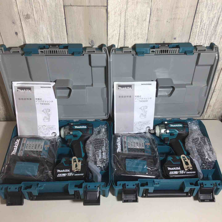 【未使用品】 マキタ makita コードレス インパクトレンチ TW300DRGX 2台 バッテリー&充電器付 フルセット 純正 充電式 18V 【戸田店】