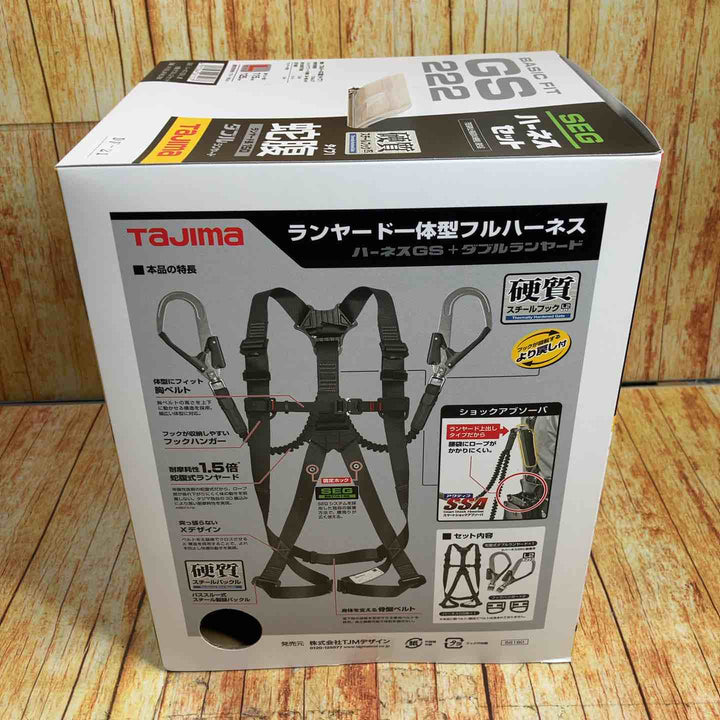 タジマ(Tajima) ハーネスGS＋蛇腹ダブルランヤードL2セット 黒 Lサイズ A1GSLJR-WL2BK【川崎店】