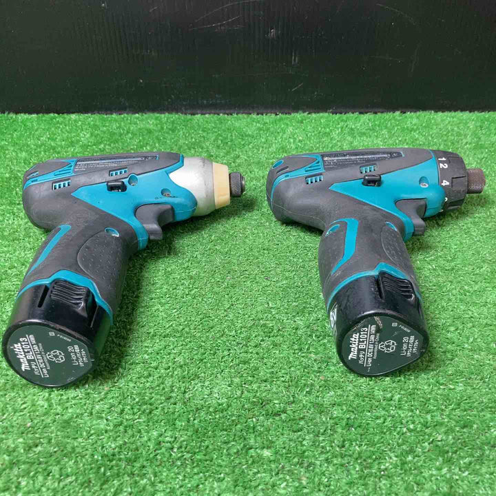 【中古品】◇充電式インパクト×2点＆充電式ドライバードリル×2点 (10.8V1.3Ahバッテリー×4、充電器付き) まとめ9点セット♪【岩槻店】