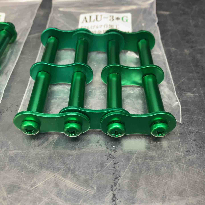 【未使用品】ニックス(KNICKS) 金具 アルミ製金具一式 アルマイト加工 ALU-3G ALU3G グリーン 緑　3個セット【川越店】